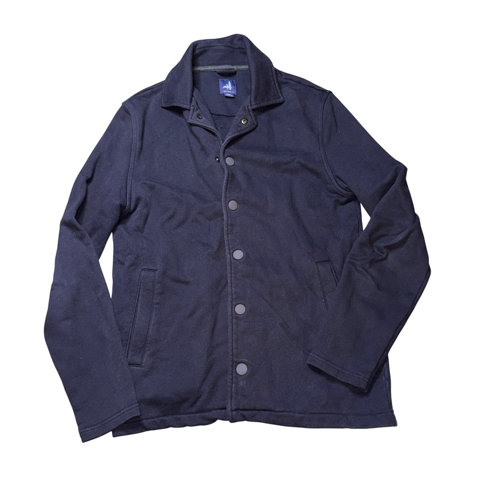 Johnnie-O Jacket Small Abyss Blue Snap Front Knit Outerwear norfolk